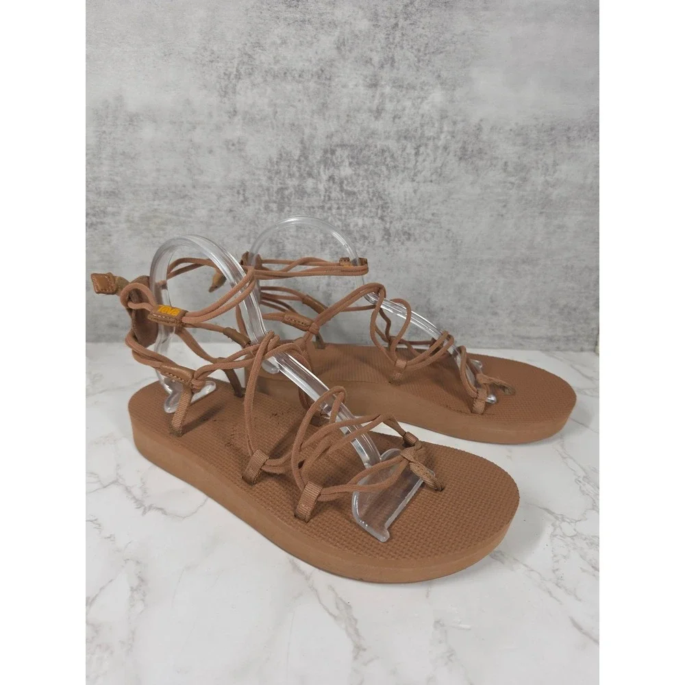 Teva Midform Infinity Brown Strappy Gladiator Summer Platform Sandals Women EU41